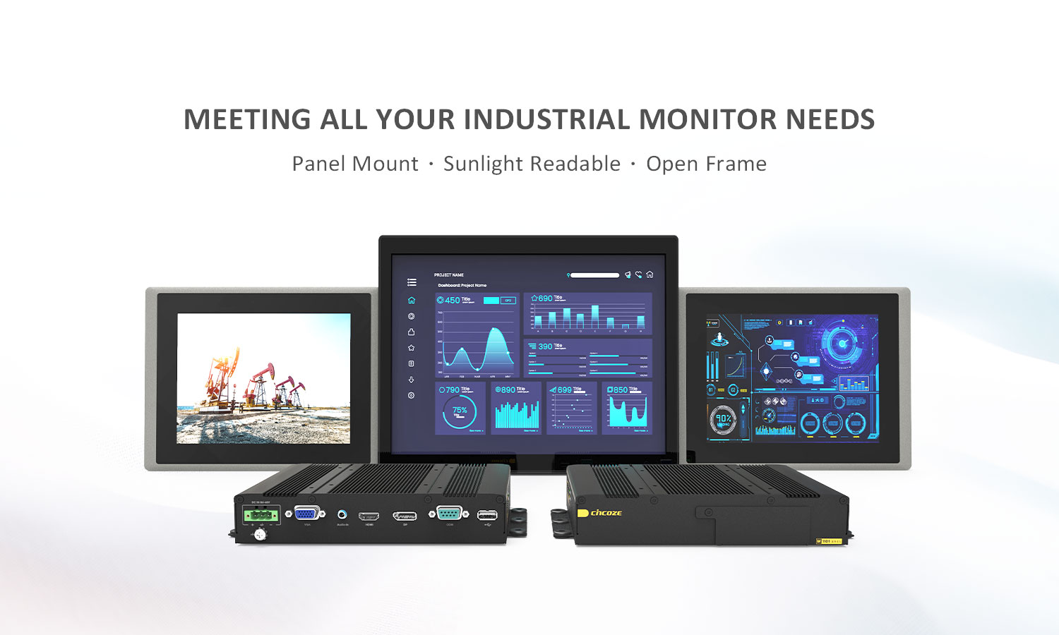 Cincoze M1101, Meeting All Your Industrial Monitor Needs, Panel Mount, Sunlight Readable, Open Frame