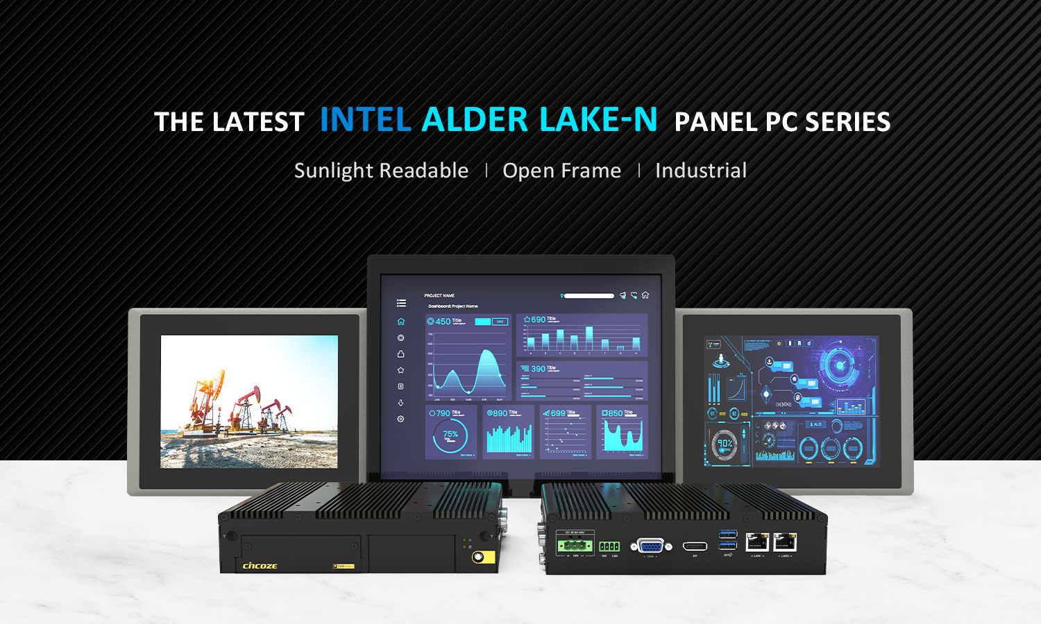 Cincoze P1301, The Latest INTEL Alder Lake-N Panel PC Series - industrial, sunlight readable and open frame